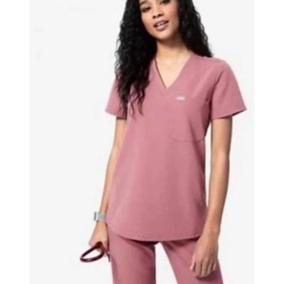 FIGS Technical Collection Scrub Set Top & Jogger Pants Women's Large Pink Mauve - Picture 1 of 9